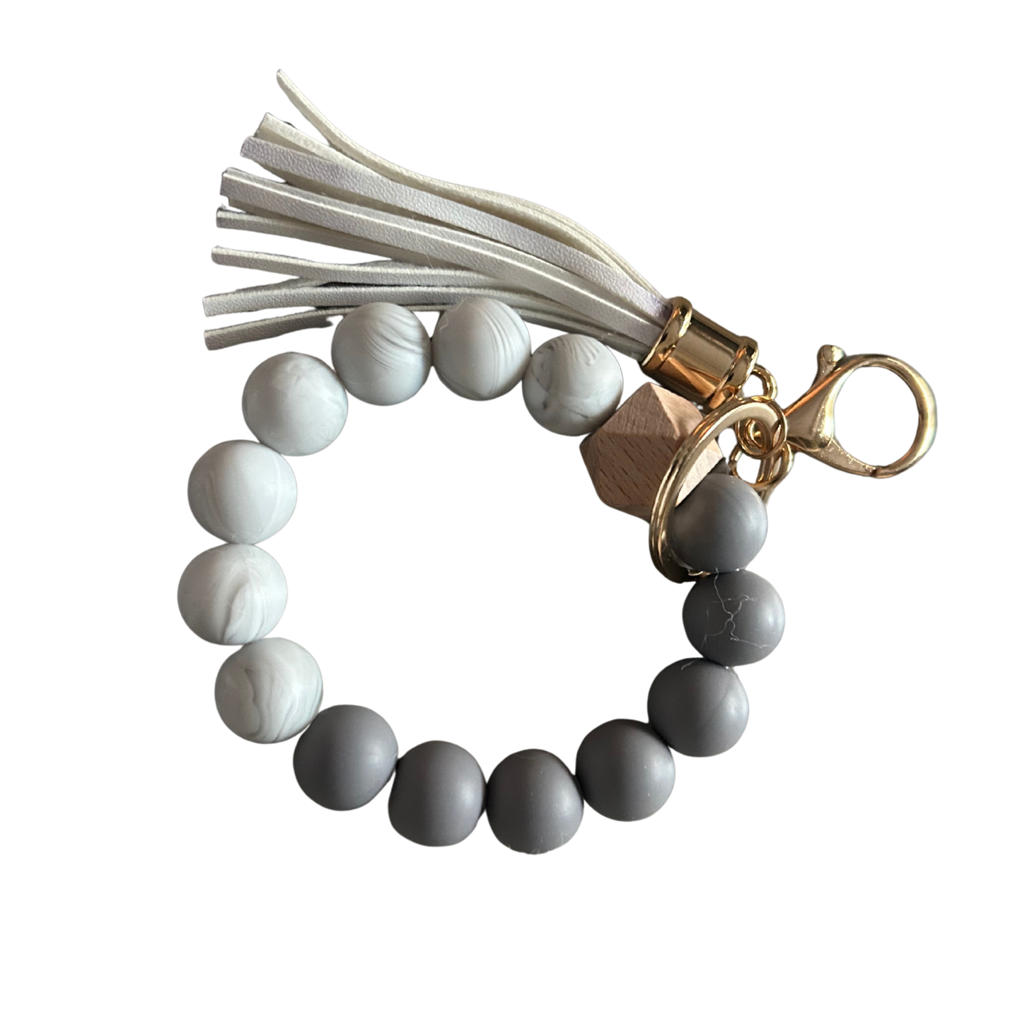 Elegant Large Bead Bracelet - Grey