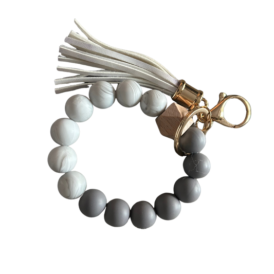 Elegant Large Bead Bracelet - Grey