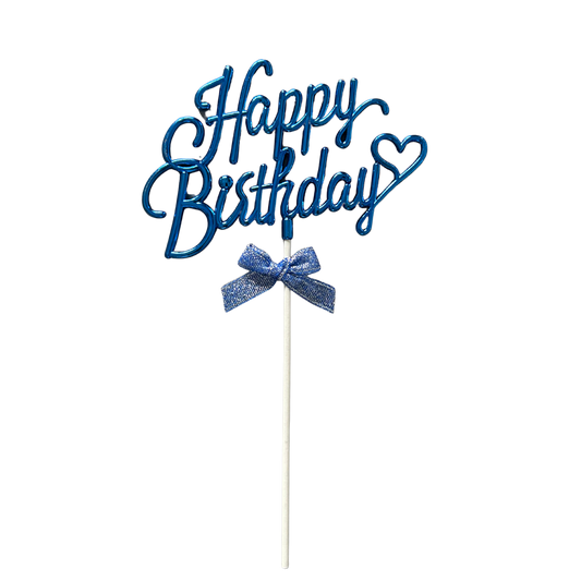 Happy Birthday Cake Topper - Royal Blue