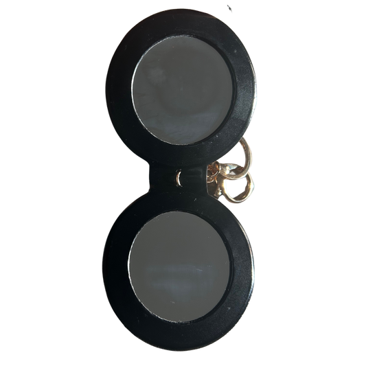 Cosmetic Mirror Double Round - Black