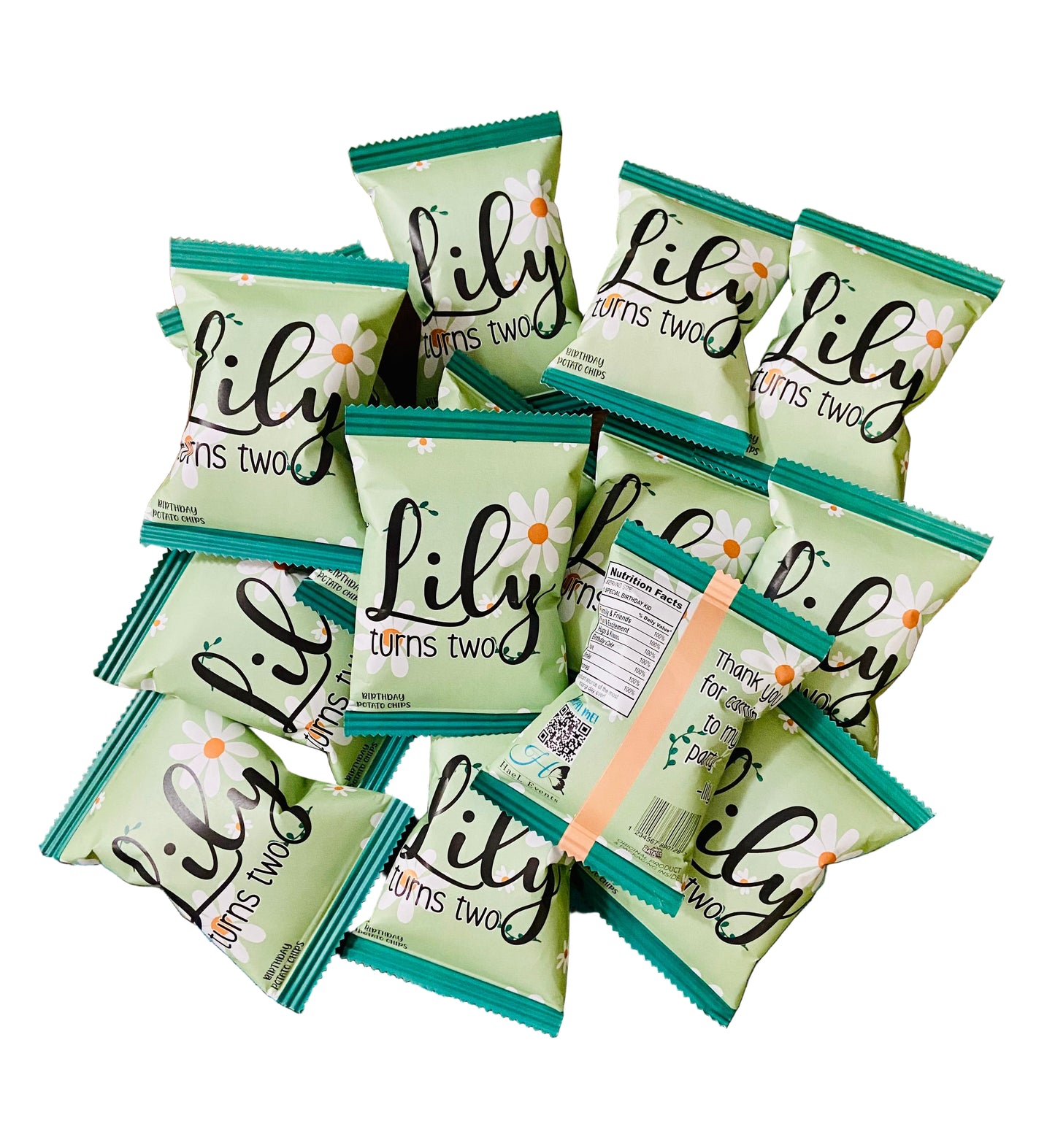 Personalized Chips Bags Green Lilly