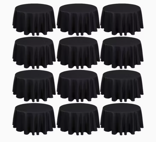 Black Round 300cm Table Cloth for Rent