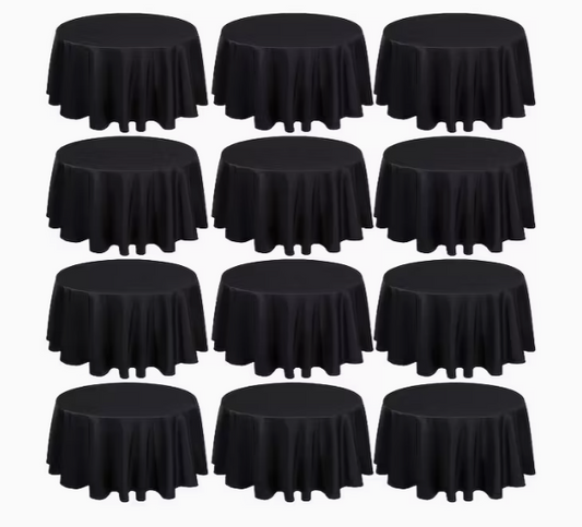 Black Round 300cm Table Cloth for Rent