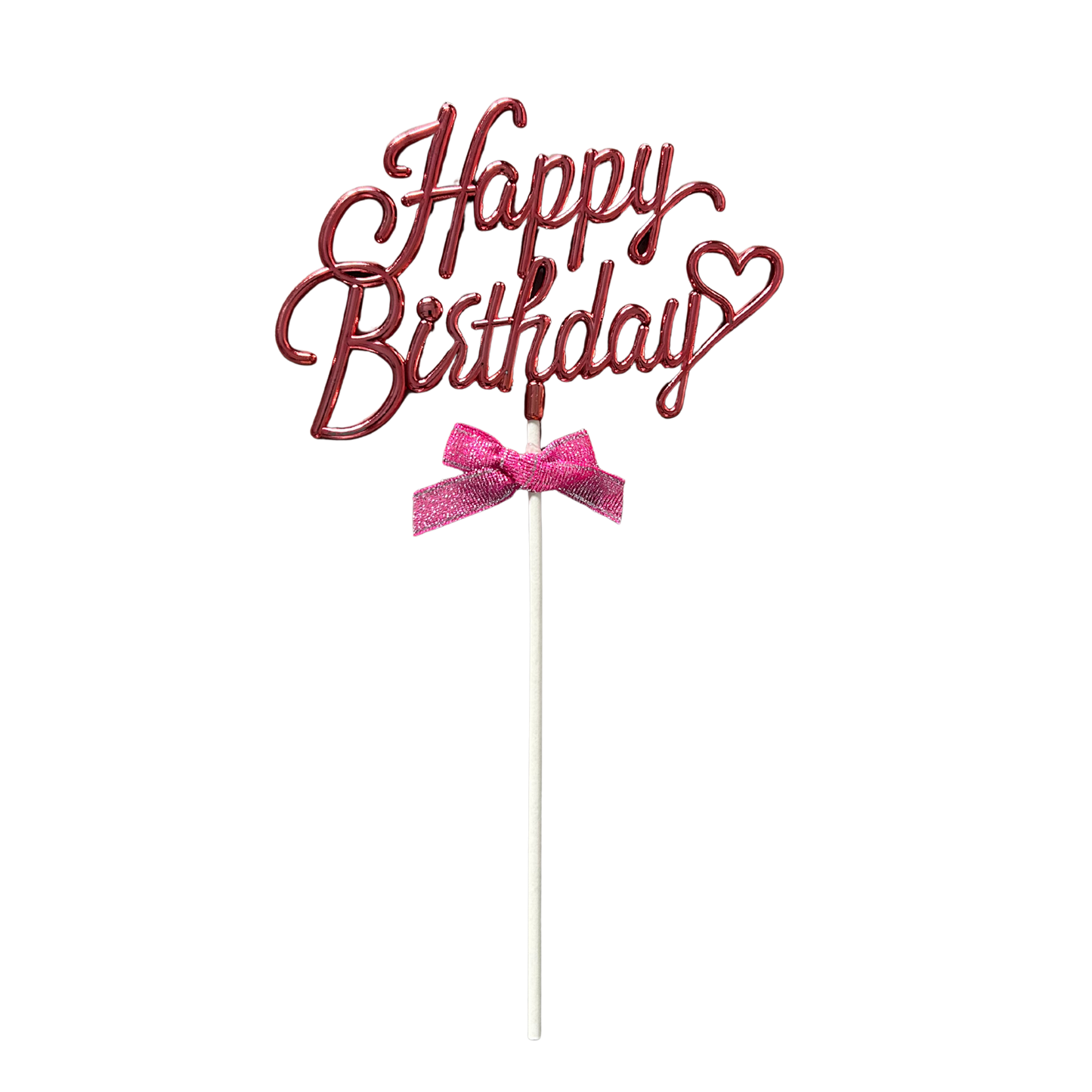 Happy Birthday Cake Topper -Metallic Pink