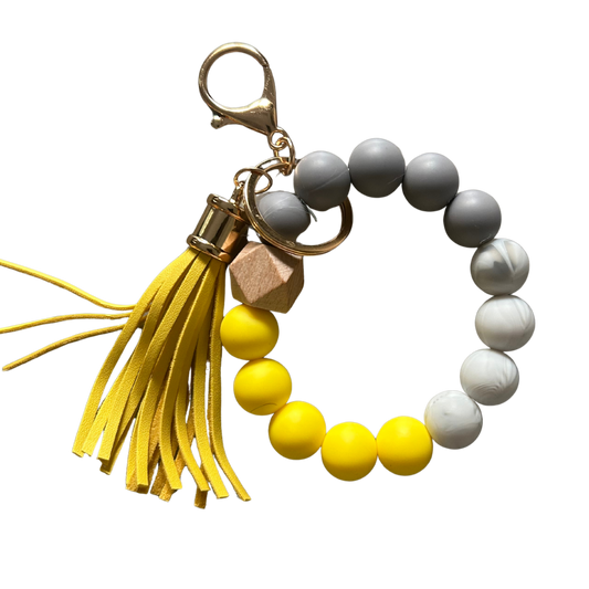 Elegant Large Bead Bracelet - Yellow